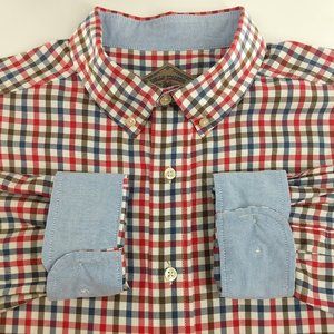 Bills Khakis Men Size XL Blue Red Oxford Plaid